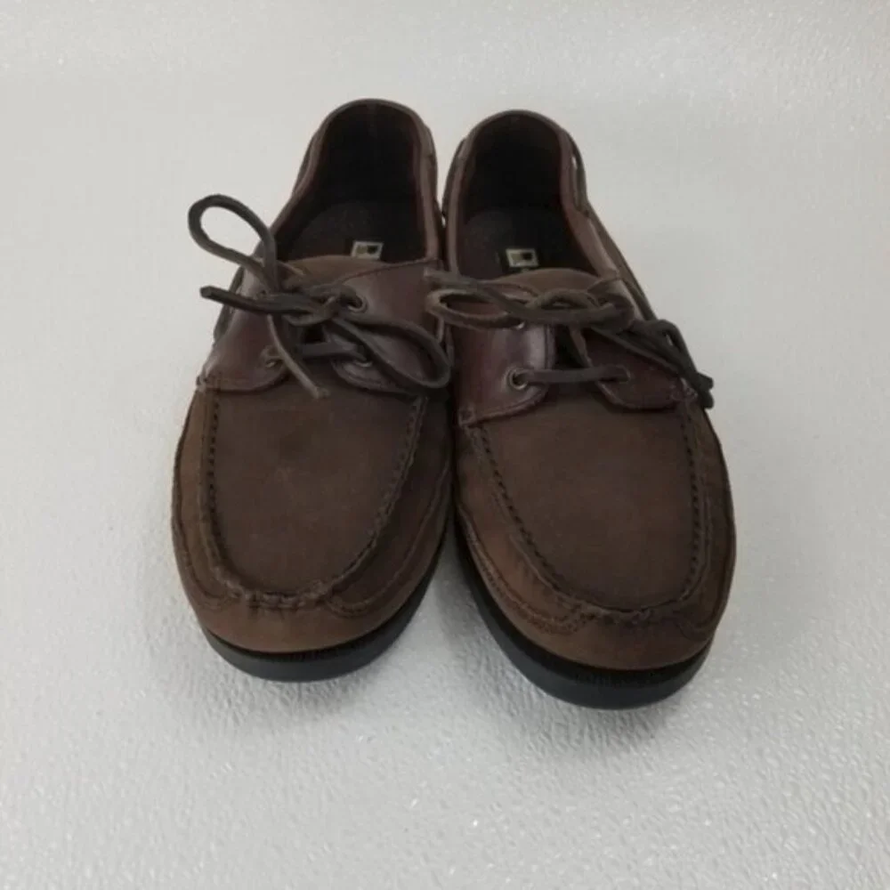 Brown Shoe Nubuck Leather Men's Casual Comfort Deck Boat Shoe Zapatos Size 10